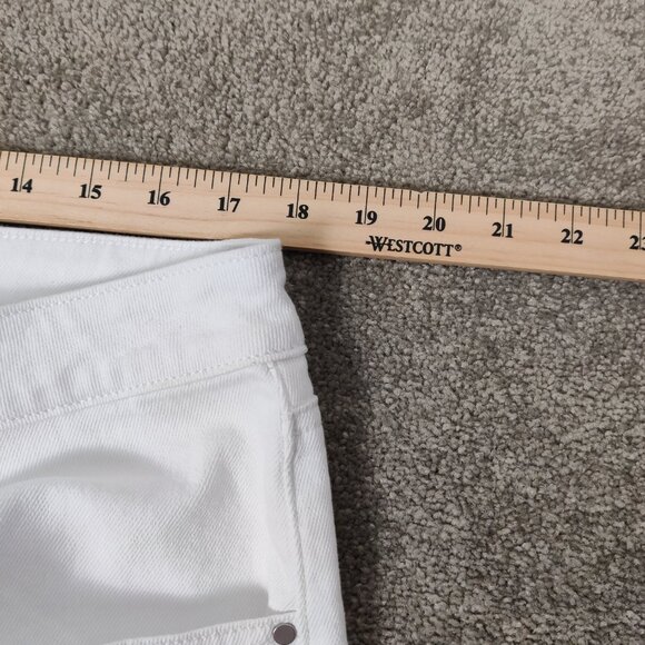 No Boundaries Women's Flare Pants NEW Size 17 White Cotton High Rise Minimalist - Picture 8 of 13